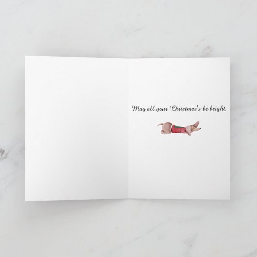 Dackel Weihnachtskarte Feiertagskarte (Innenseite)