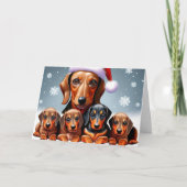 Dackel Weihnachtskarte Karte (Vorderseite)