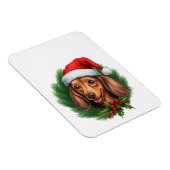 Dackel Weihnachtskranz Magnet (Rechte Seite)
