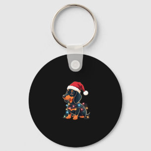 Dackel Weihnachtslicht Weihnachtsmannmütze Weihnac Schlüsselanhänger