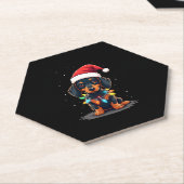 Dackel Weihnachtslicht Weihnachtsmannmütze Weihnac Untersetzer (angewinkelt)