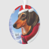 Dackel, Weihnachtsmann, Personalisierung, Weihnach Ornament (Vorderseite)
