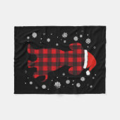 Dackel Weihnachtsmannmütze Hund über Weihnachten Fleecedecke (Vorderseite (Horizontal))