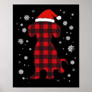 Dackel Weihnachtsmannmütze Hund über Weihnachten Poster