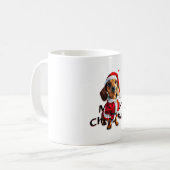 Dackel Weihnachtsmannmütze Santa Kleidung Kaffeetasse (Vorderseite Links)
