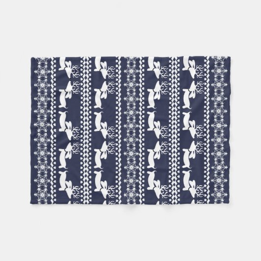 Dackel Weihnachtsmesse Isle Dog Blanket Fleecedecke (Vorderseite (Horizontal))