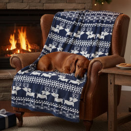 Dackel Weihnachtsmesse Isle Dog Blanket Fleecedecke