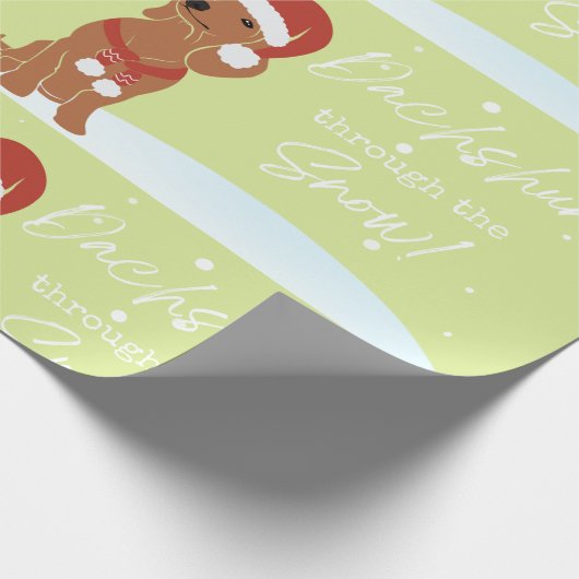 Dackel Weihnachtspapier Geschenkpapier (Ecke)