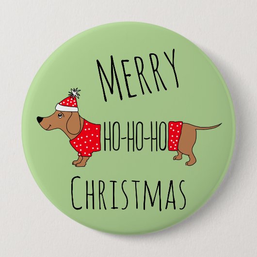 Dackel Weihnachtsschaltfläche Button (Vorderseite)
