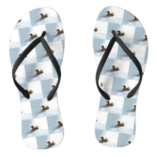 Dackel Weihnachtsschnee im Winter Badesandalen
