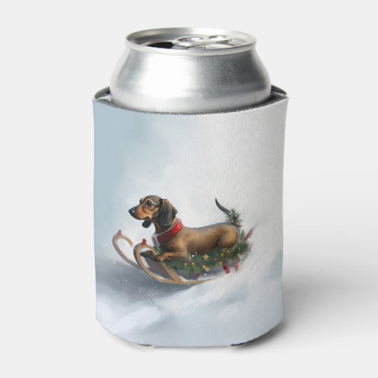 Dackel Weihnachtsschnee im Winter Dosenkühler (Kanne Vorderseite)
