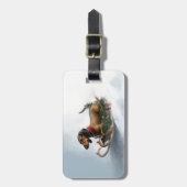 Dackel Weihnachtsschnee im Winter Gepäckanhänger (Vorderseite vertikal)