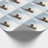 Dackel Weihnachtsschnee im Winter Geschenkpapier (Ecke)