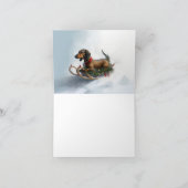 Dackel Weihnachtsschnee im Winter Karte (Innenseite)
