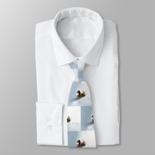 Dackel Weihnachtsschnee im Winter Krawatte (Gebunden)