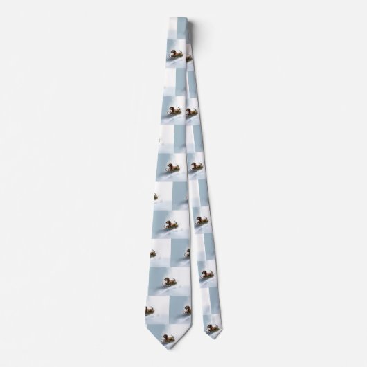Dackel Weihnachtsschnee im Winter Krawatte (Vorderseite)