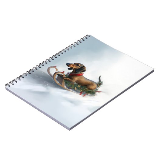 Dackel Weihnachtsschnee im Winter Notizblock (Linke Seite)
