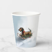 Dackel Weihnachtsschnee im Winter Pappbecher (Vorderseite)