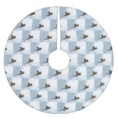 Dackel Weihnachtsschnee im Winter Polyester Weihnachtsbaumdecke (Vorderseite)