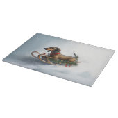 Dackel Weihnachtsschnee im Winter Schneidebrett (Ecke)