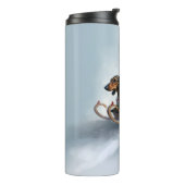 Dackel Weihnachtsschnee im Winter Thermosbecher (Nach links gedreht)