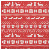 Dackel-Weihnachtsstrickjacke-Muster Stoff (Muster)