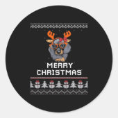 Dackel Weihnachtssüßer Oversifizierter T - Shirt Runder Aufkleber (Vorderseite)