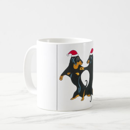Dackel-WeihnachtsTasse Kaffeetasse (Vorderseite Links)