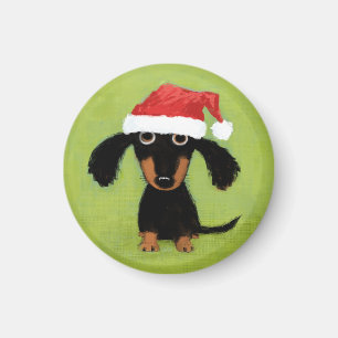 Dackel-Weihnachtsweihnachten Dackel-Hundesankt   Magnet