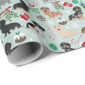 Dackel Weihnachtswrapping Paper Geschenkpapier (Rolleneckpunkt)