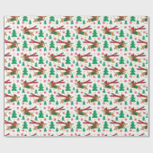 Dackel Weihnachtswrapping Paper Geschenkpapier (Flach)