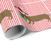 Dackel Weihnachtswrapping Paper Geschenkpapier (Rolleneckpunkt)