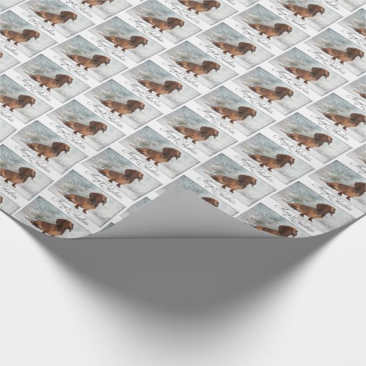 Dackel Weihnachtswrapping Paper Geschenkpapier (Ecke)