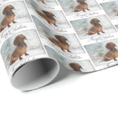 Dackel Weihnachtswrapping Paper Geschenkpapier (Rolleneckpunkt)