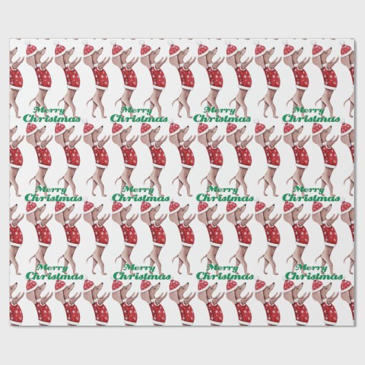 Dackel Weihnachtswrapping Paper Geschenkpapier (Flach)