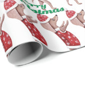 Dackel Weihnachtswrapping Paper Geschenkpapier (Rolleneckpunkt)
