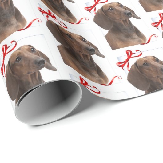 Dackel Weihnachtswrapping Paper Geschenkpapier (Rolleneckpunkt)