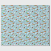 Dackel Weihnachtswrapping Paper Niedliche Schneefl Geschenkpapier (Flach)