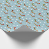 Dackel Weihnachtswrapping Paper Niedliche Schneefl Geschenkpapier (Ecke)