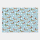 Dackel Weihnachtswrapping Paper Niedliche Schneefl Geschenkpapier Set (Vorderseite 3)