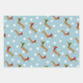 Dackel Weihnachtswrapping Paper Niedliche Schneefl Geschenkpapier Set (Vorderseite 2)
