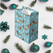 Dackel Weihnachtswrapping Paper Niedliche Schneefl Kleine Geschenktüte