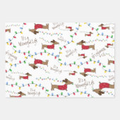Dackel Weihnachtswrapping Paper Varieté Pack Geschenkpapier Set (Vorderseite 2)