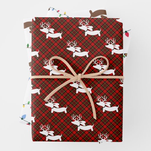 Dackel Weihnachtswrapping Paper Varieté Pack Geschenkpapier Set (Beispiel)