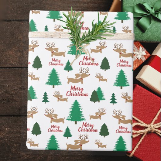 Dackel Weihnachtswrapping Papier Varieté Set