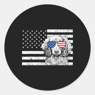 Dackel Weiner Dog 4. Juli US-amerikanische Flagge Runder Aufkleber