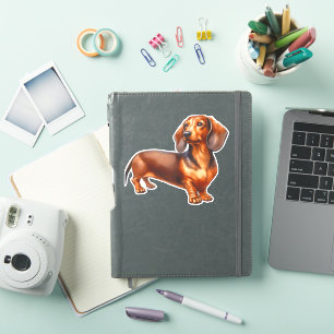 Dackel - Weiner Dog Aquarellmalerei Aufkleber