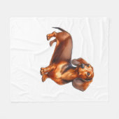 Dackel - Weiner Dog Aquarellmalerei Fleecedecke (Vorderseite (Horizontal))