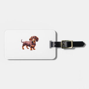 Dackel - Weiner Dog Aquarellmalerei Gepäckanhänger