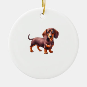 Dackel - Weiner Dog Aquarellmalerei Keramik Ornament